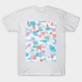 Light Blue, Mint Pink and Mauve - I Love To Paint Aesthetic Pastel Paint Brush Strokes T-Shirt